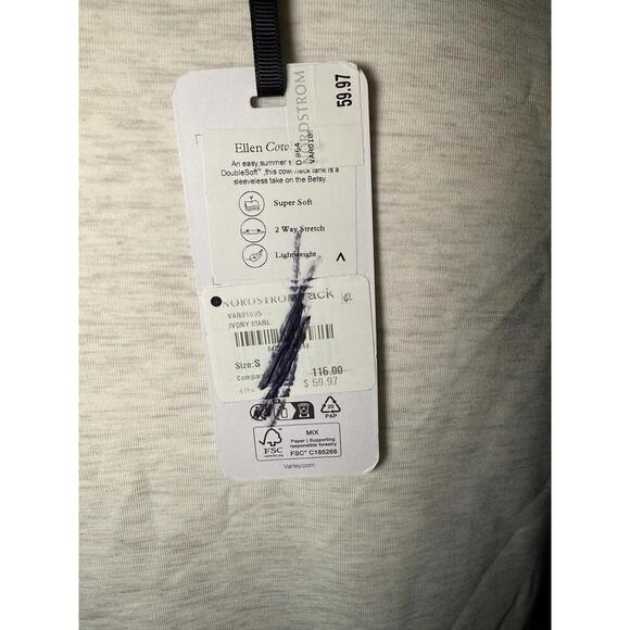 New With Defects VARLEY Tank Top Womens Small Heather Grey Cowl Neck DoubleSoft - Picture 4 of 6